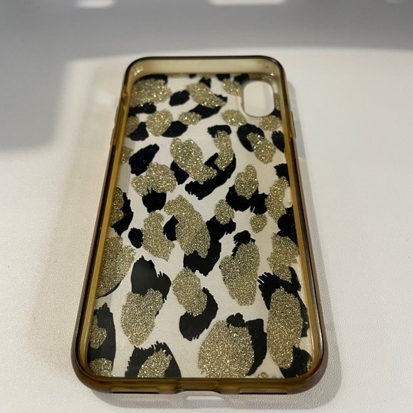Glittered & Black Leopard Print Case iPhone X/XS - Picture 6 of 7